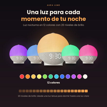 Despertador de amanecer con sonidos para dormir